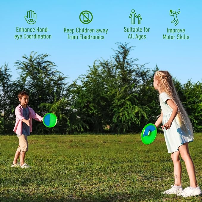 Toss and Catch Ball Game - Ideal Outdoor Beach, Pool & Yard Toy for Toddlers and Kids Ages 4, 5, 6, 7, 8+, Perfect for Boys Girls - Great Birthday Gift & Easter Basket Stuffer
