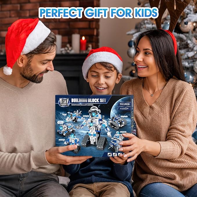 6 in 1 STEM Robot Building Kit, 780 PCS APP & Remote Control Space Robot Toys for Kids Age 8-14+, Engineering Technic Coding Robotic Kit, Educational Science Set Birthday Gift for Boys Girls