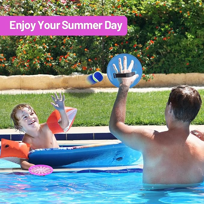 ANNKIE Toss and Catch Ball Set with 6 Paddles 6 Balls, Outdoor Toys for Kids Beach Toy Pool Toys Outdoor Yard Games for 3 4 5 6 7 8 9 10 Year Old Boys Girls, Ideal Gifts for Kids Age 3+