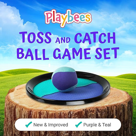 Toss and Catch Ball Game Classic Outdoor Yard Games for 3-10 Year Old Perfect Beach Toys Backyard Lawn Sport Activity Family Indoor & Outside Games Sport Pool Toys Paddle Game (2 Paddles 2 Balls)