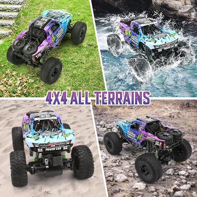 Remote Control Truck,1:12 4x4 Offroad Waterproof RC Trucks Large Amphibious Remote Control Car,Dual Motors Crawler Vehicle, Monster Toys with 2 Rechargeable Batteries, Best Gift for Kids Adults