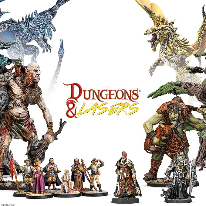 Dungeons & Lasers Townsfolk DND Miniatures Set - with 62 NPC Figures for D&D and 5E Compatible RPG Games - 28MM Size, Unpainted, Unassembled - for 14 Years +