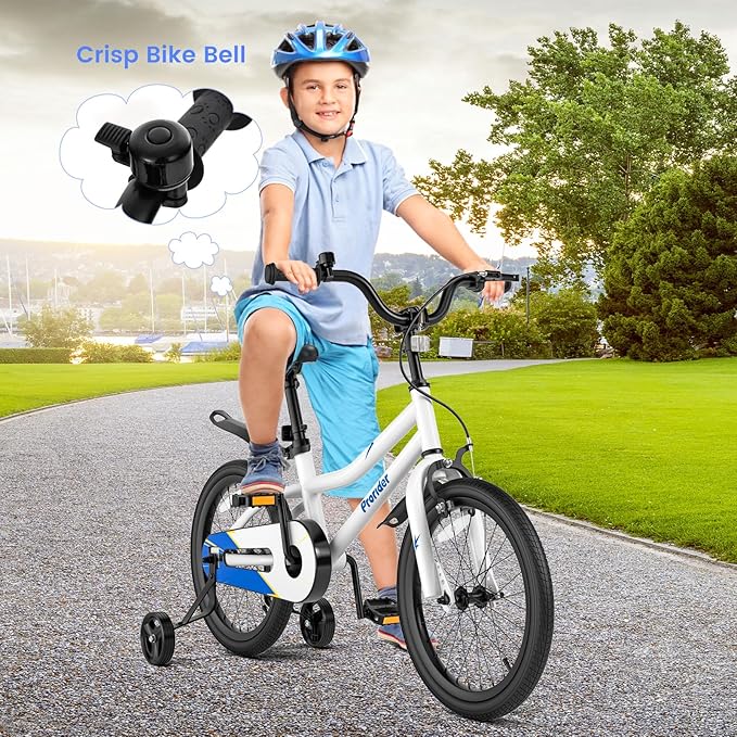 BABY JOY Kids Bike, 12 14 16 18 Inch Children Bikes for Boys Girls Age 3-8 Years w/Training Wheels, Handbrake, Coaster Brake & Removable Basket, Kids Bicycle of Multiple Colors