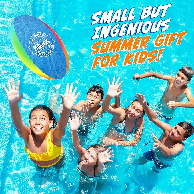 5Pcs Water Skipping Balls Set for Pool Play, Multi-Colored Splash Water Bouncing Balls, Fun Water Pool Beach Swim Toys & Games for Kids 3+ 4-8-12 and Adults
