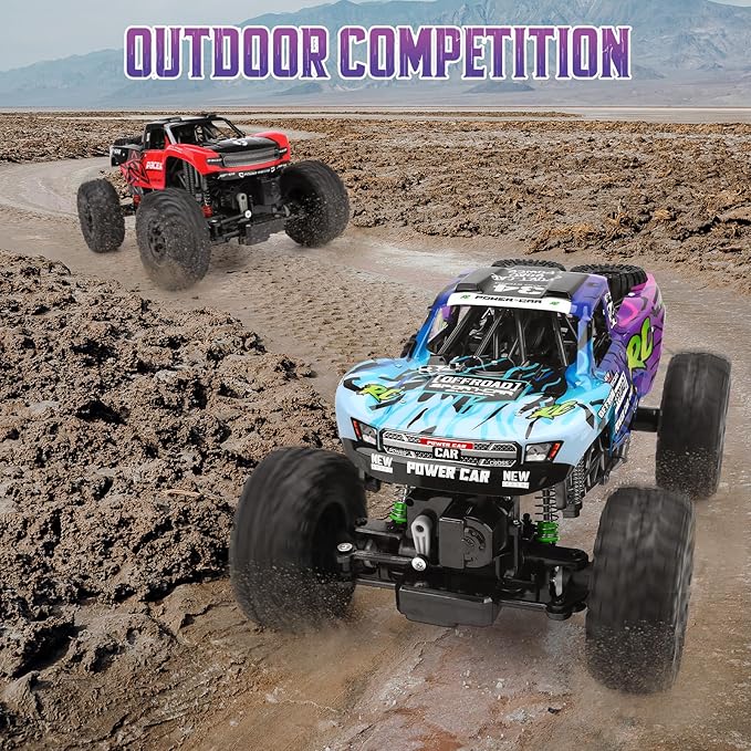 Remote Control Truck,1:12 4x4 Offroad Waterproof RC Trucks Large Amphibious Remote Control Car,Dual Motors Crawler Vehicle, Monster Toys with 2 Rechargeable Batteries, Best Gift for Kids Adults