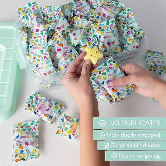 BONNYCO Mochi Squishy Toys Bulk for Kids Party Favors Pack 80. Goodie Bags Stuffers for Kids 3-5 4-8, Return Gifts Birthday Party. Squishy Fidget Toys, Pinata Stuffers Birthday Boys Girls Kawaii