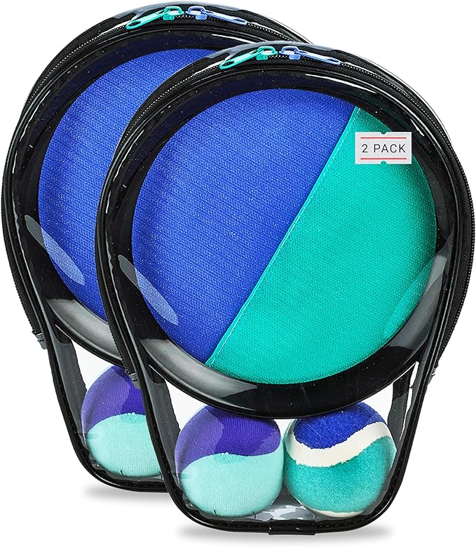 Toss and Catch Ball Game Classic Outdoor Yard Games for 3-10 Year Old Perfect Beach Toys Backyard Lawn Sport Activity Family Indoor & Outside Games Sport Pool Toys Paddle Game (4 Paddles 4 Balls)