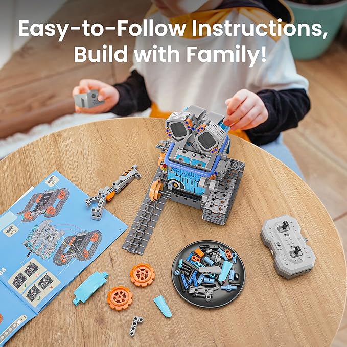 Sillbird Robot Building Kit with Remote Control STEM Gifts for Kids Age 8-12, Coding Robotics Technic Toy Set for Boys' Birthday, Buildable 5-in-1 Models with 435 Pieces