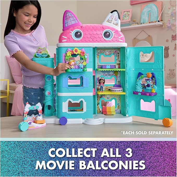 Gabby's Dollhouse: The Movie, Queen Kitty Fairy's Garden Balcony, with Toy Figure & Dollhouse Accessories, Kids Toys for Girls & Boys Ages 3 and Up
