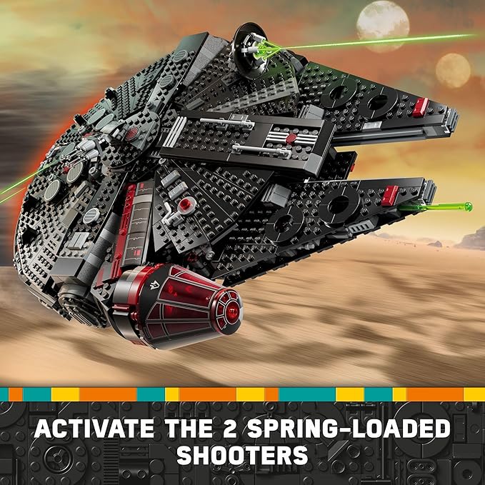 LEGO Star Wars The Dark Falcon Buildable Starship, Star Wars Toy Vehicle Set for Boys and Girls, Collectible Millenium Falcon Toy with 6 Minifigures, Birthday Gift for Kids or Any Fan, 75389