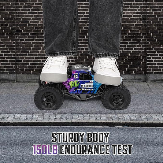 Remote Control Truck,1:12 4x4 Offroad Waterproof RC Trucks Large Amphibious Remote Control Car,Dual Motors Crawler Vehicle, Monster Toys with 2 Rechargeable Batteries, Best Gift for Kids Adults