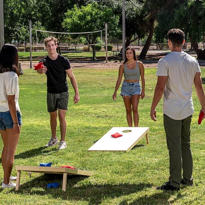 JOYIN 16 Cornhole Bean Bags for Tossing (4.7” x 4.7”), Durable Nylon All-Weather Game, Includes 15 Bean Bags and a Carry Bag, Cornhole Game Set, Party Supplies for Kids & Adults